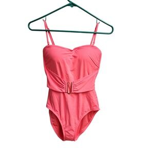 La Blanca Womens One Piece Swimsuit  LB21G09 Coral Pink Size 6 MSRP $120